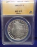 1883-CC Carson City Morgan $1 Silver Dollar ANACS MS-63 DMPL