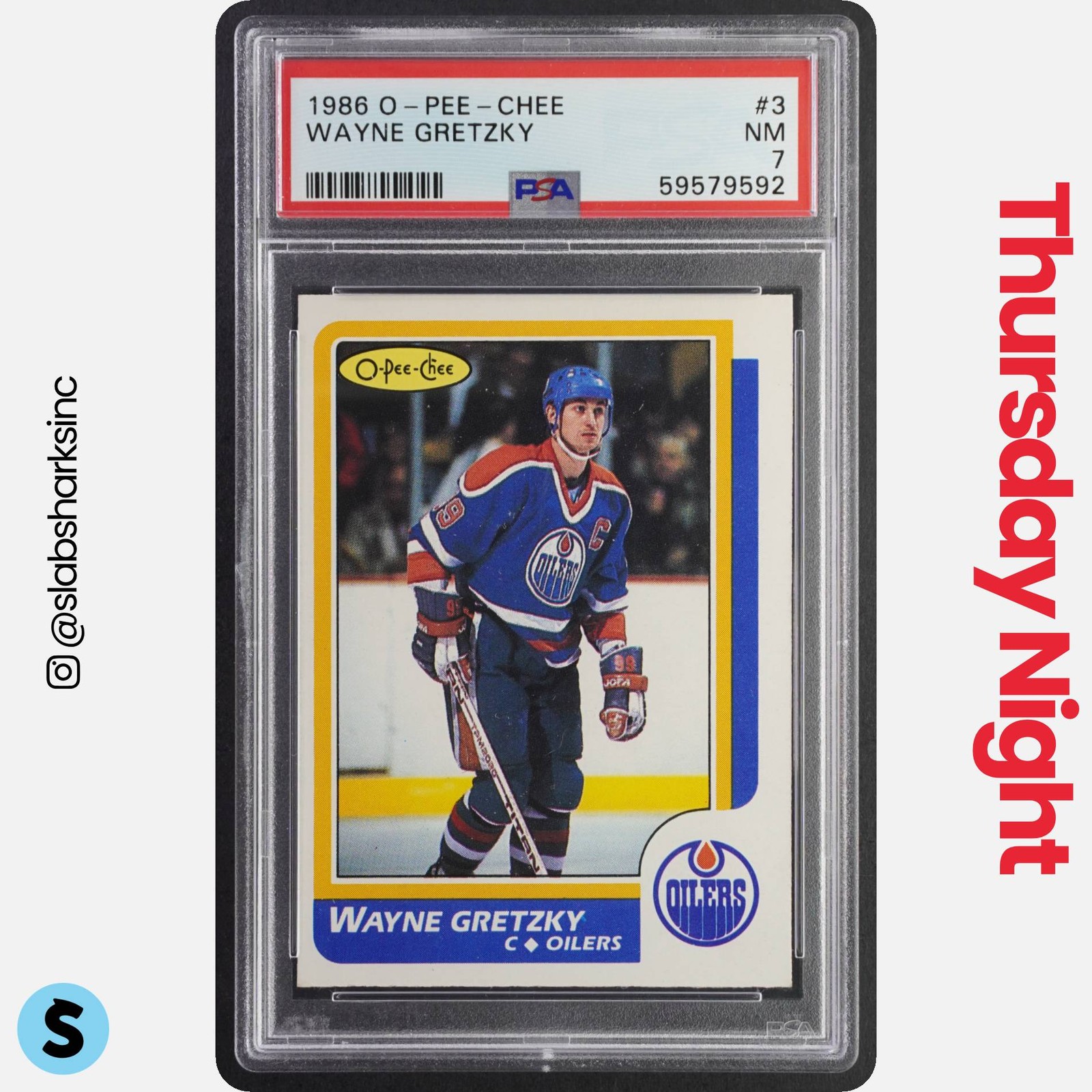 1986 O-PEE-CHEE #3 WAYNE GRETZKY PSA 7