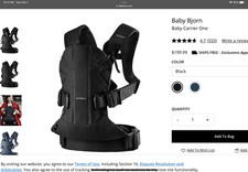 BabyBj rn One Air Baby Carrier - Black 5206431 