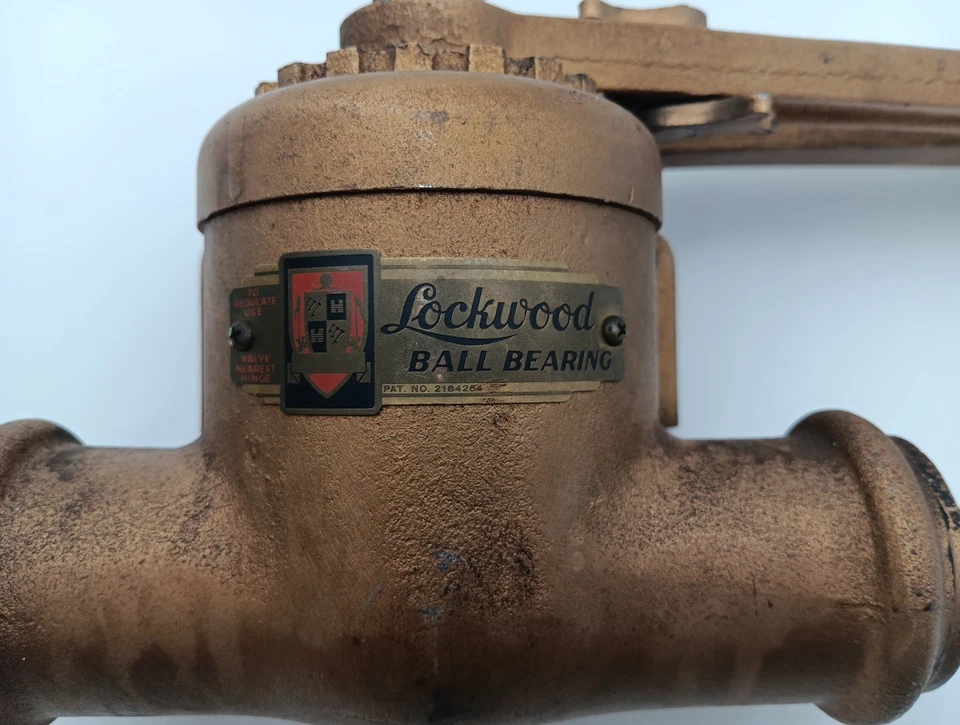 VTG Lockwood Pot Belly Industrial Door Closer Antique Decor Gold - Image 2 of 4