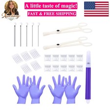 40PCS Mixed Piercing Needles Piercing Tool Kit with Disposable Clamps for Ear...