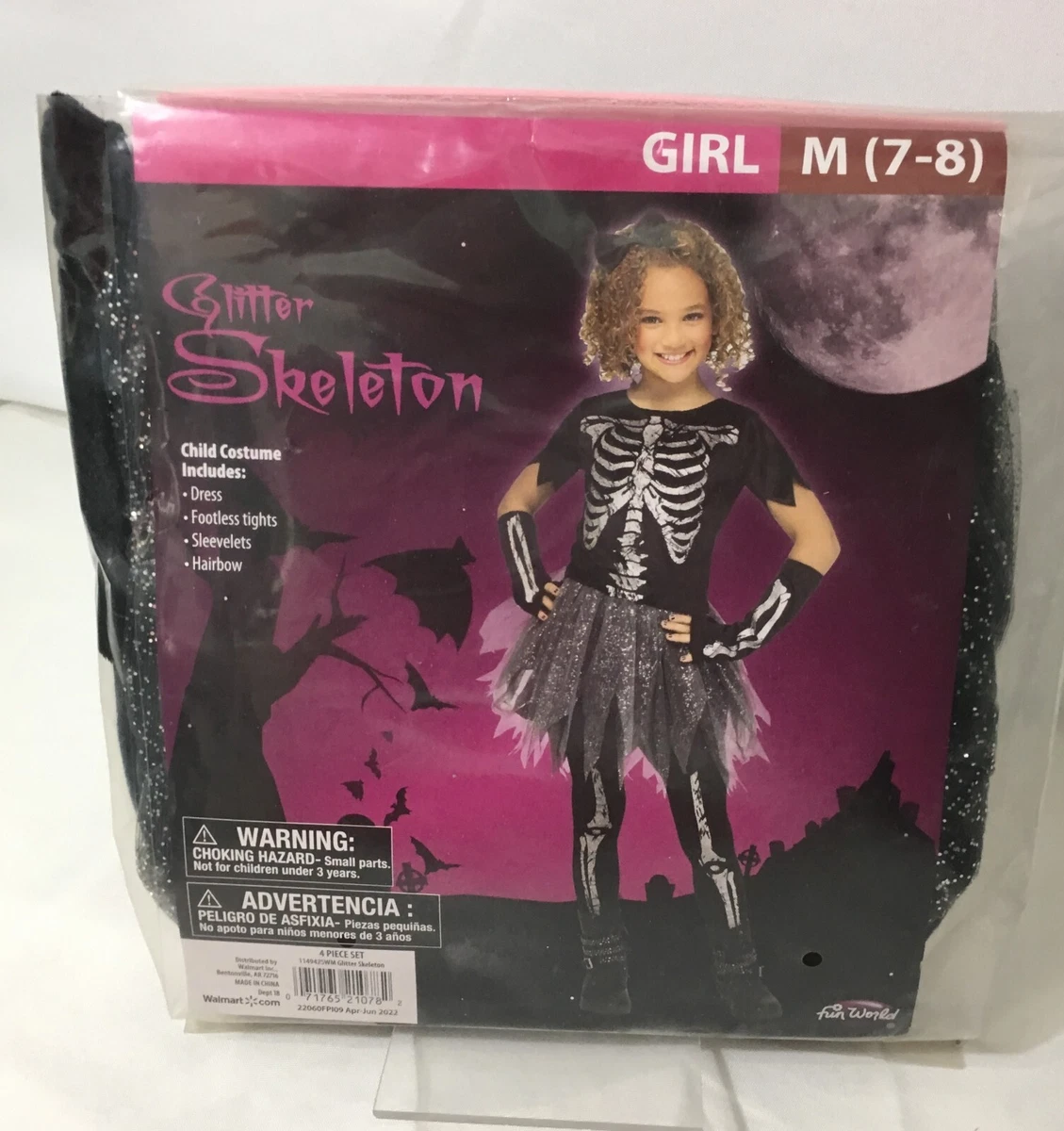 Fun World Black Skeleton Costumes for Girls for sale | eBay
