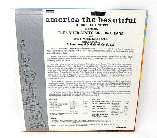 United States Air Force Band - Washington DC - America The Beautiful - LP - Imagen 2 de 2