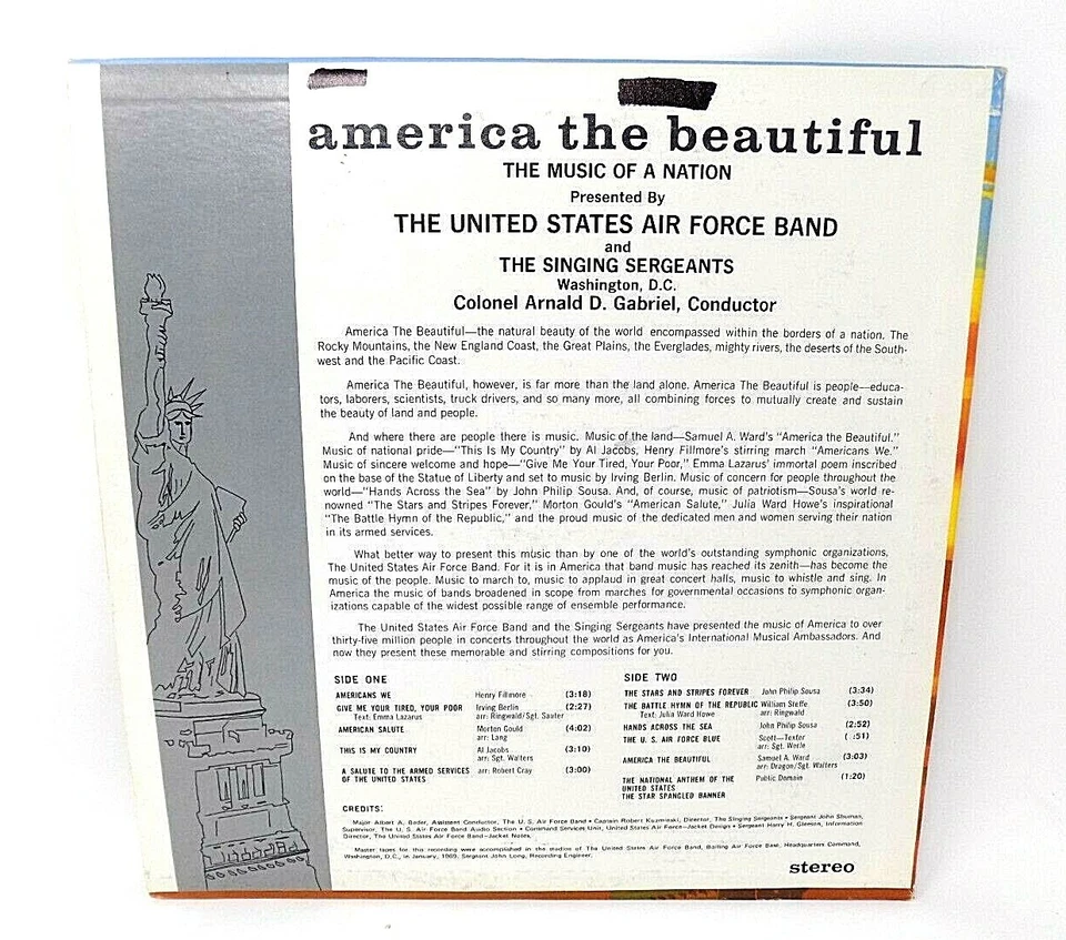 United States Air Force Band - Washington DC - America The Beautiful - LP  - Image 2 of 2