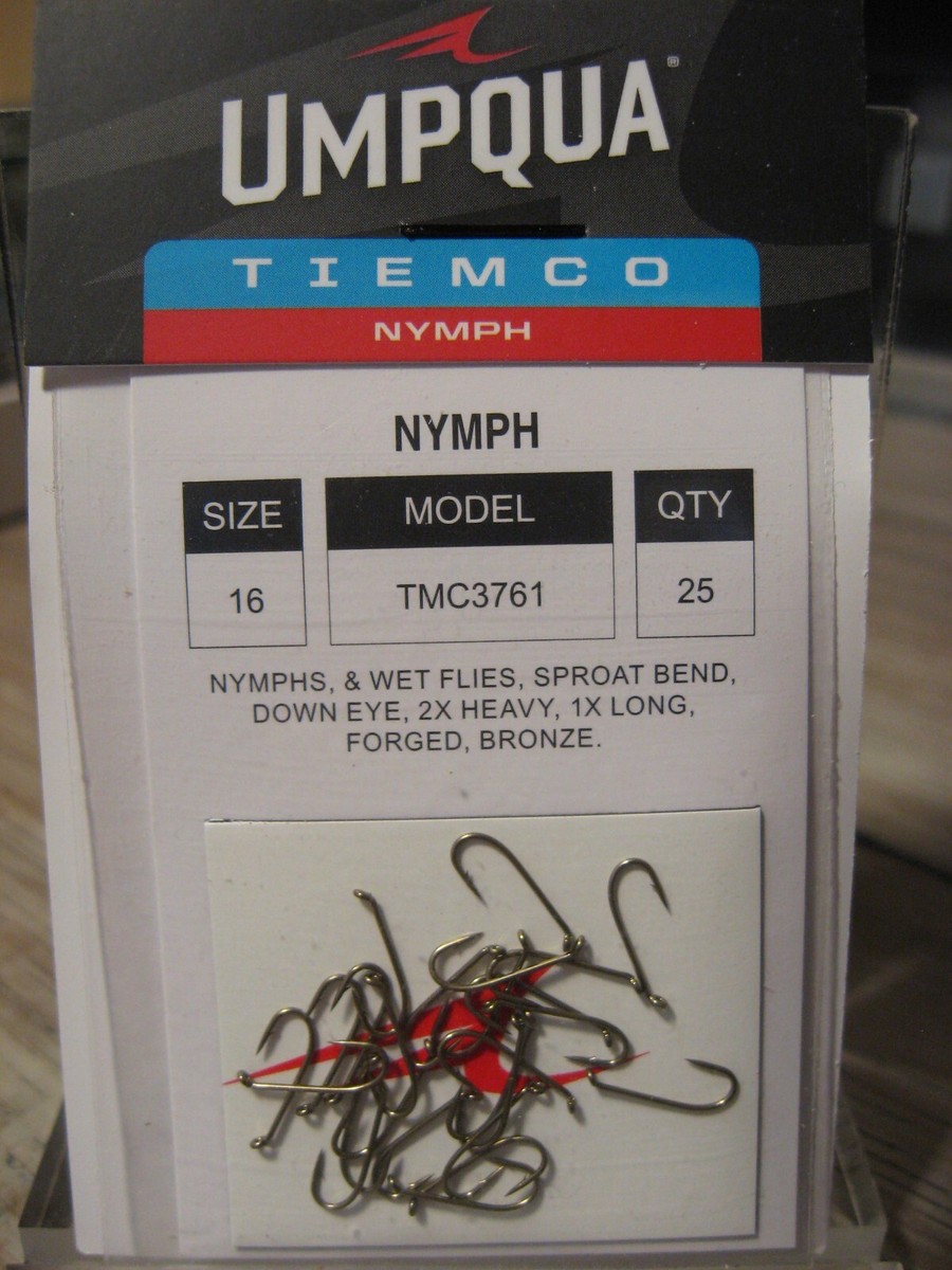 25 Umpqua Tiemco Fish Hooks - Nymph Wet Fly Sproat Bend 2X Heavy 1X Long Size 16 25 Umpqua Tiemco Fish Hooks - Nymph Wet Fly Sproat Bend 2X Heavy 1X Long Size 16