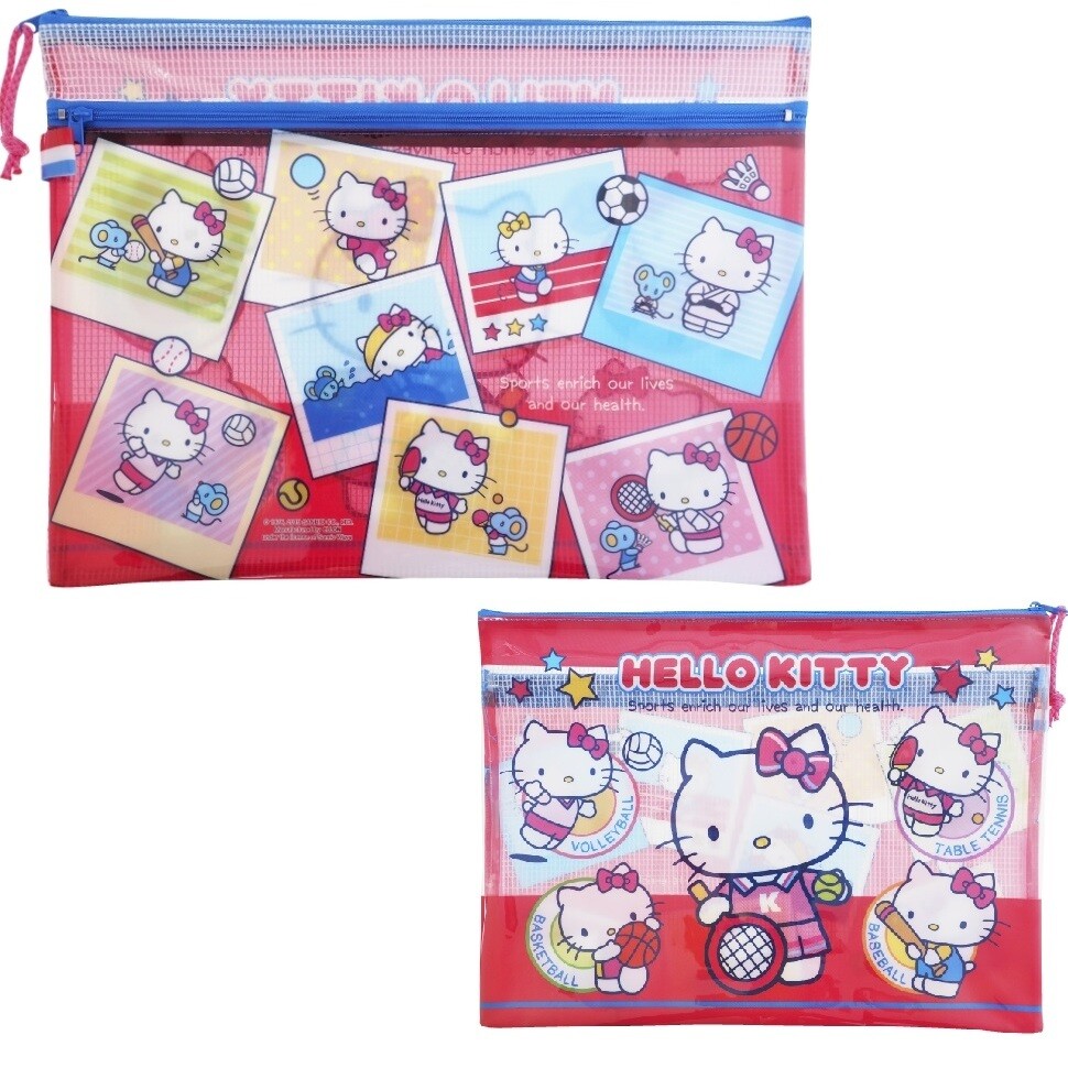 Hello Kitty 2-Pocket A4 Folder Document File Case Zipper