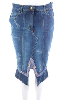 Just cavalli Jeansrock Rock Baumwolle Destroyed Look I 44 = D 38 denimblau