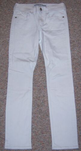 Jeans cheville maigre taille moyenne EXPRESS Ecru legging blanc coupé taille 00 entrejambe 29 - Photo 1/5