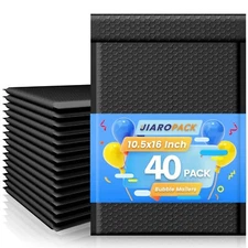 40pc Black Bubble Mailers 12x16 Large Padded Envelopes 12x15 Bubble Mailing Bag