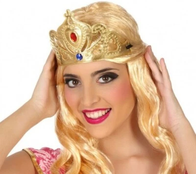 COURONNE Doré de PRINCESSE Déguisement Femme Fille Costume Reine NEUF pas cher - Photo 1/2