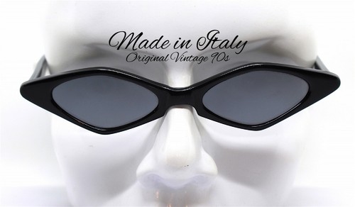 MADE IN ITALY occhiali sole uomo donna rombo nero blu vintage 90 rock punk  dark | eBay