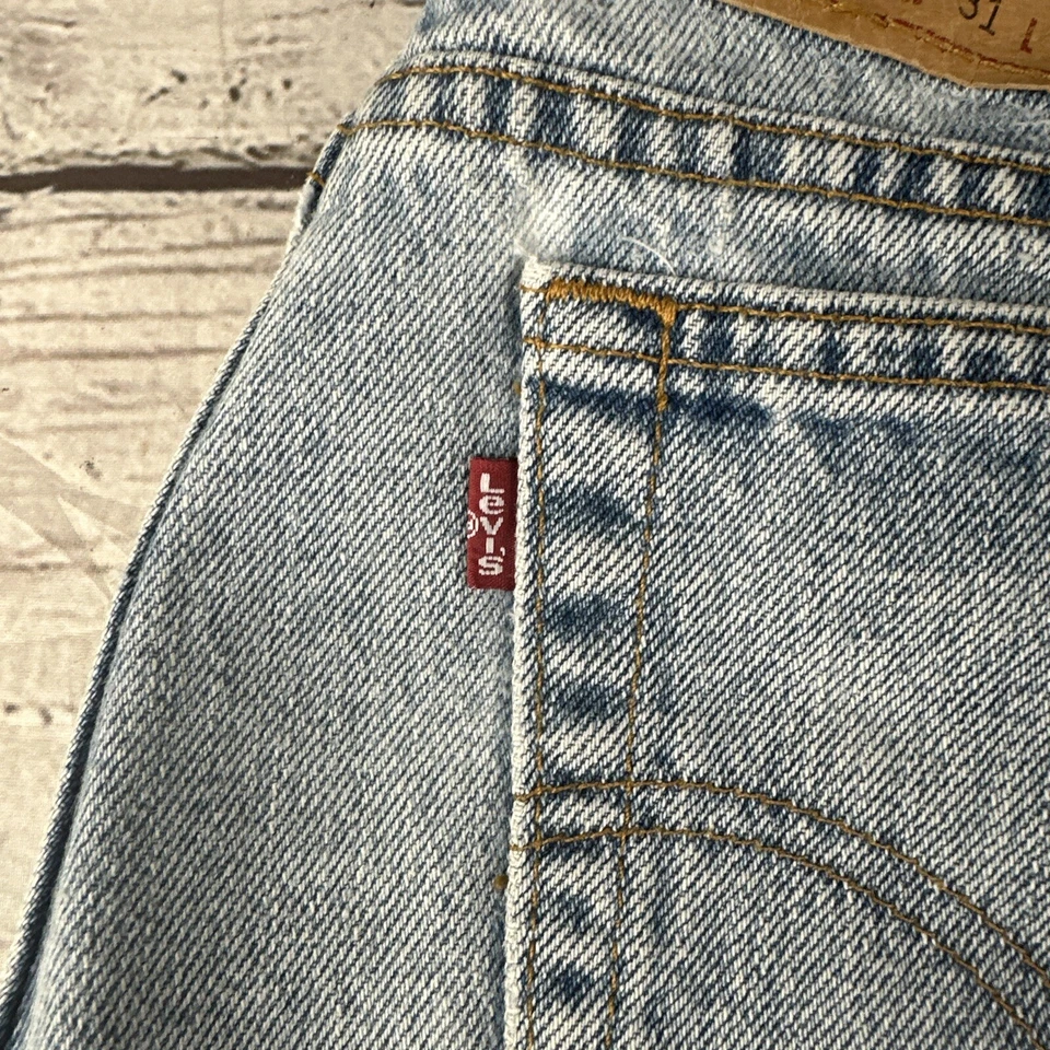 Pantalones de mezclilla Levi’s 512 para hombre azules ajustados lavado claro de colección EE. UU. 100 % algodón 1991 Foto 2 de 4