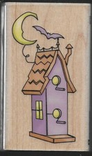 INKADINKADO rubber stamp HALLOWEEN BIRDHOUSE