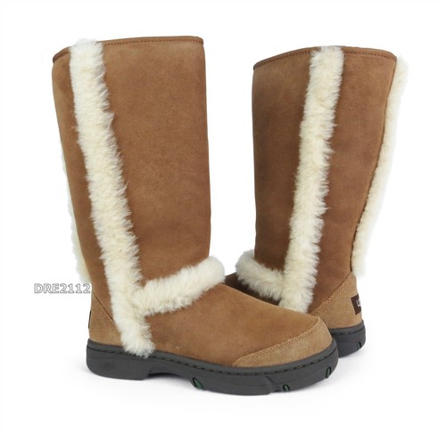 UGG Sunburst Tall Chestnut Suede Fur 
