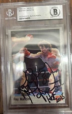 Beckett BAS Authentic 1991 All World Boxing RAY Boom Boom MANCINI #26 Autograph