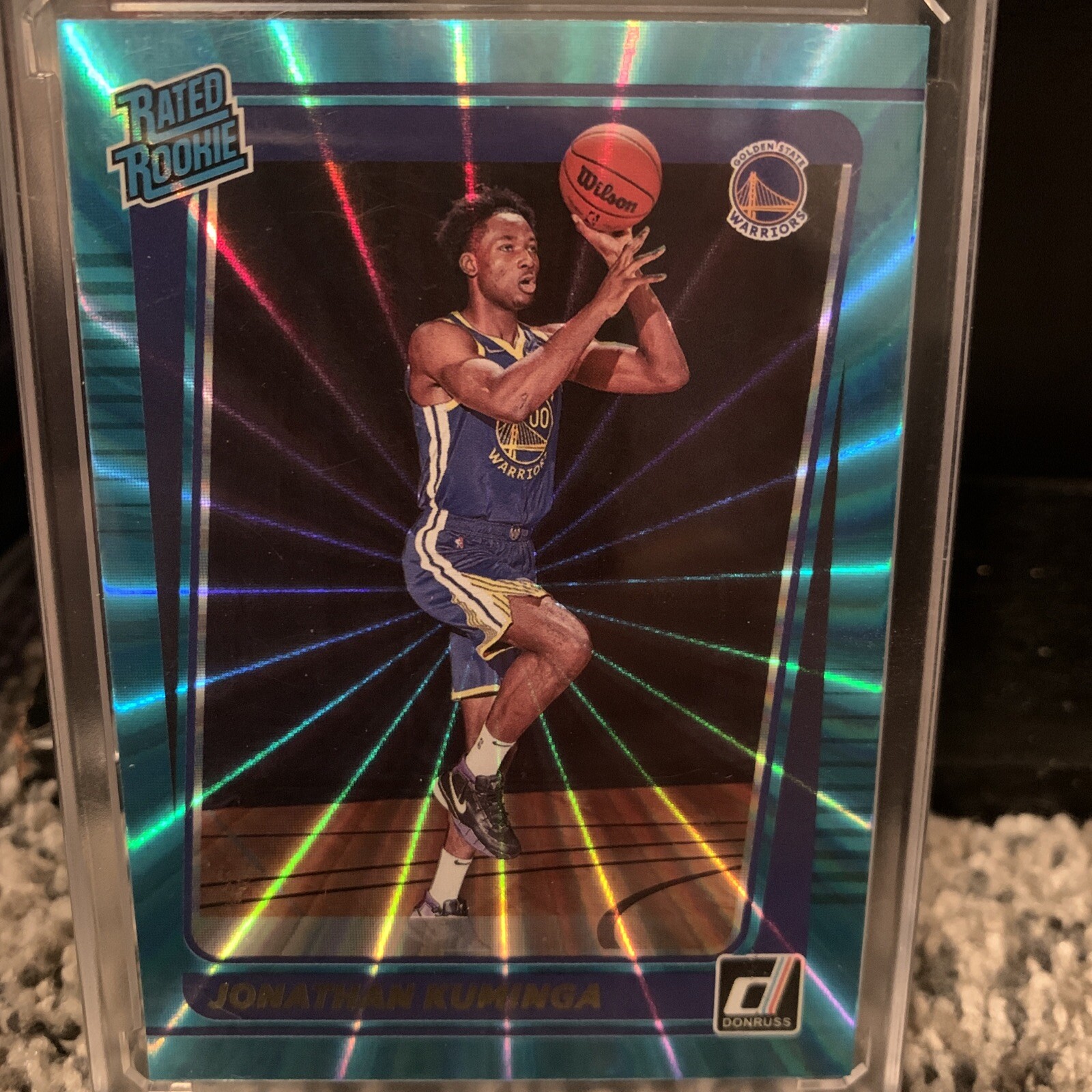 2021-22 DONRUSS Basketball #240 Jonathan Kuminga HOLO TEAL LASER RC -  Warriors