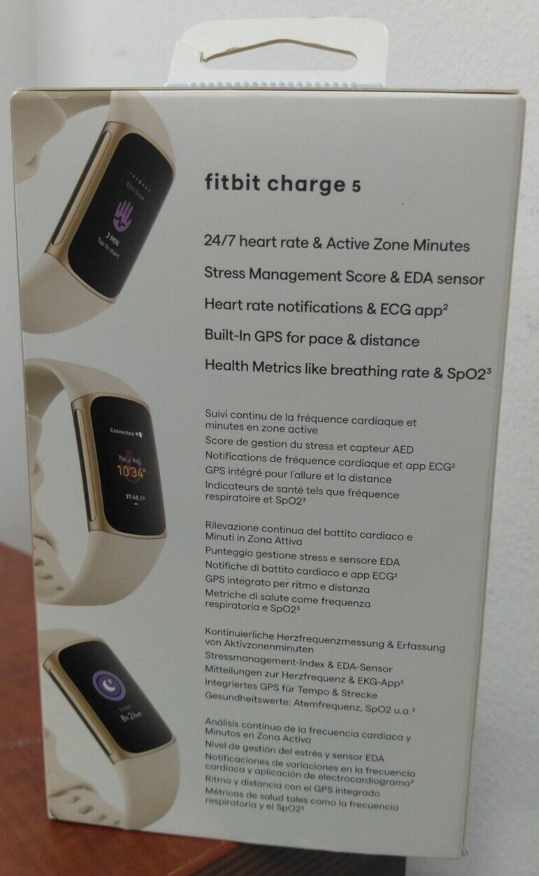 FITBIT CHARGE 5 FITNESS & HEALTH TRACKER FB421GLWT LUNAR WHITE / SOFT