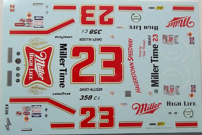 POWERSLIDE 336 #23 MILLER TIME 1983 PONTIAC LEMANS DAVEY ALLISON 1/24 DECAL