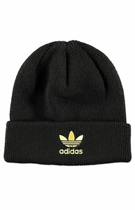 adidas black and gold beanie