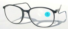 Vintage 90's Carbon Fiber School Boy Reading Glasses 2.00 Mat Black