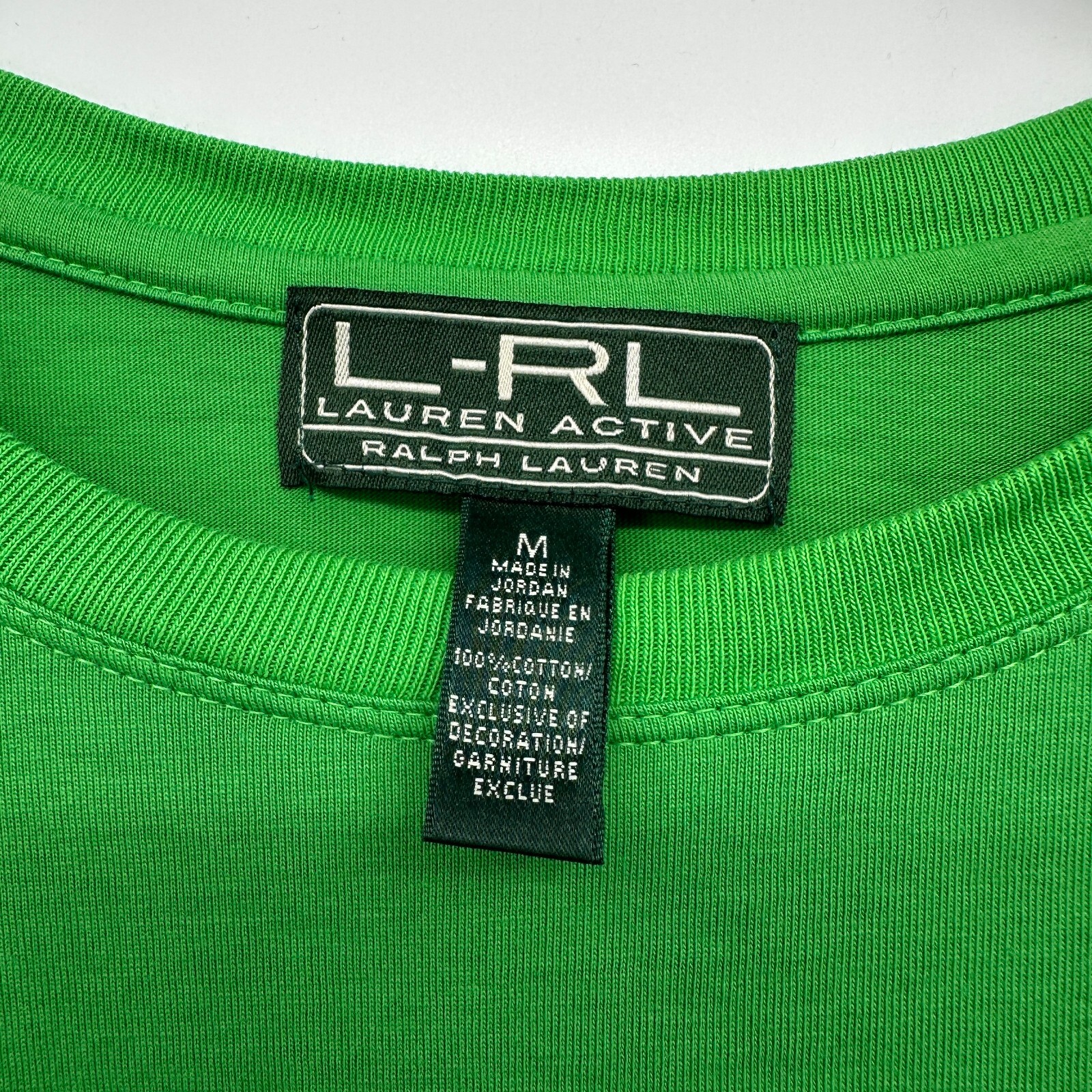 Lauren Ralph Lauren Active Top Shirt Womens Medium Knit Preppy Sporty Logo Green