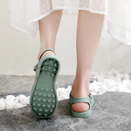 Ladies Retro Flat Jelly Sandals Wrap Summer Casual Beach Shoes - Picture 14 of 28