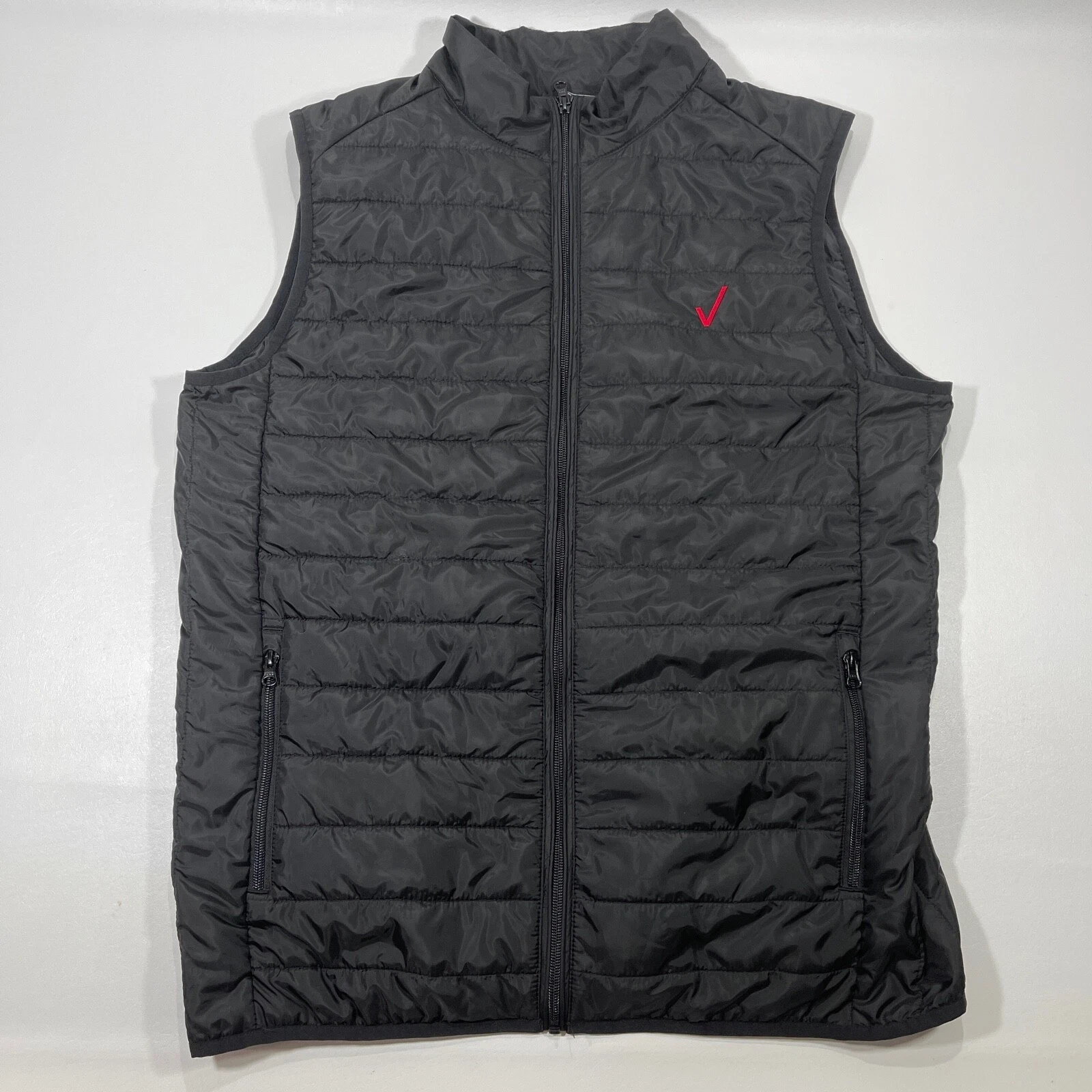 Core 365 Vest Mens Size Medium Black Packable Puffer Zip Pockets