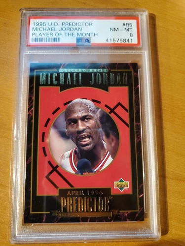 1995 U.D. Predictor Gold Foil Player of The Month Michael Jordan Card #R5 PSA 8