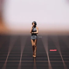 1/64 1/43 Smoking short skirt Girl Scene Miniatures Figures Doll For Cars Toy