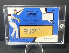 2020 Immaculate Debut Moments Brock Burke RC Auto Game Worn Relic /49 - RANGERS