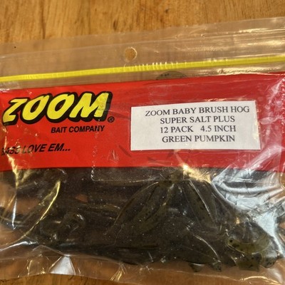 ZOOM BABY BRUSH HOG- GREEN PUMPKIN-4.5''- 12 PACK-FAST SHIPPING