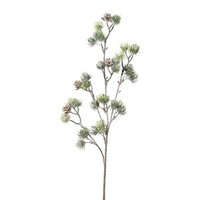 Artplants KüNstlicher Zweig Zeder Snalti, Zapfen, Gefroren, Weiß-GrüN, 65Cm