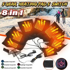 8 in 1 Electric Vest Heater Heating Pads USB Thermal Heated Pad Body Warmer