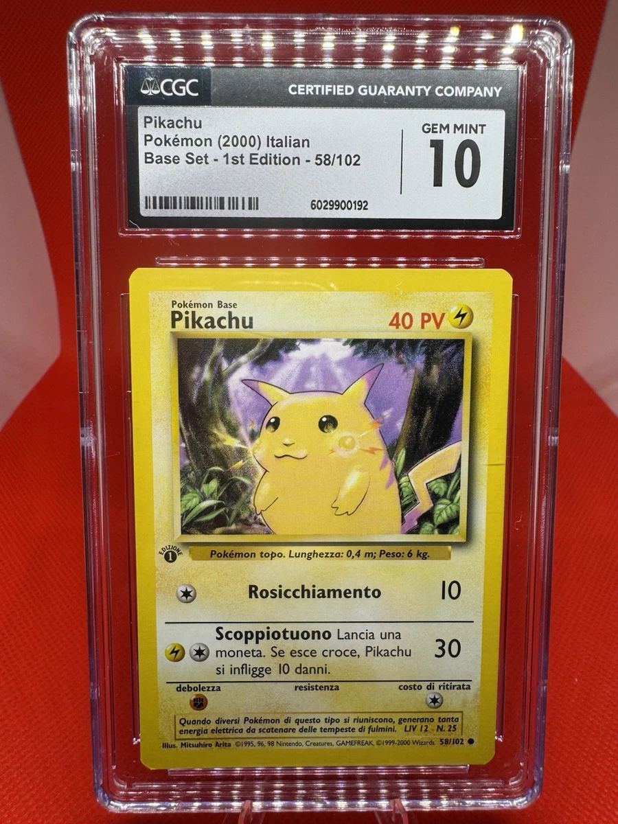 Pokémon TCG Base Set Pikachu Grade 10 Individual Collectible Card