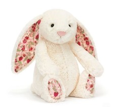 Jellycat Authentic Blossom Cream Medium White /Pink Bunny Berry New label + Bag