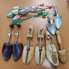 Vtg Wood  Metal Adjustable Shoe Stretchers Forms Chaussures Paris Lot Of 8 