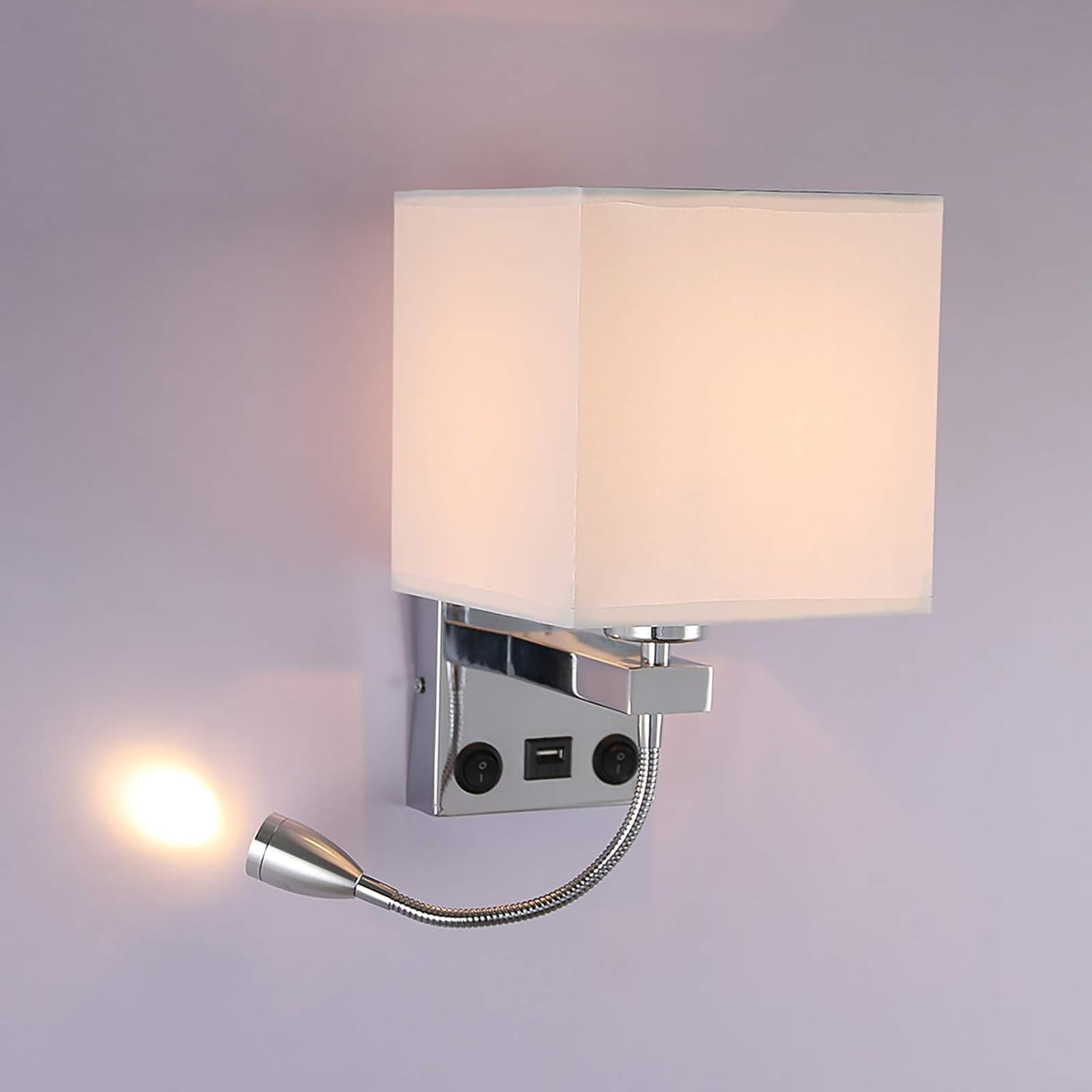 Applique da Comodino LED Cromo Lucido - Lampada Lettura Moderna Parete
