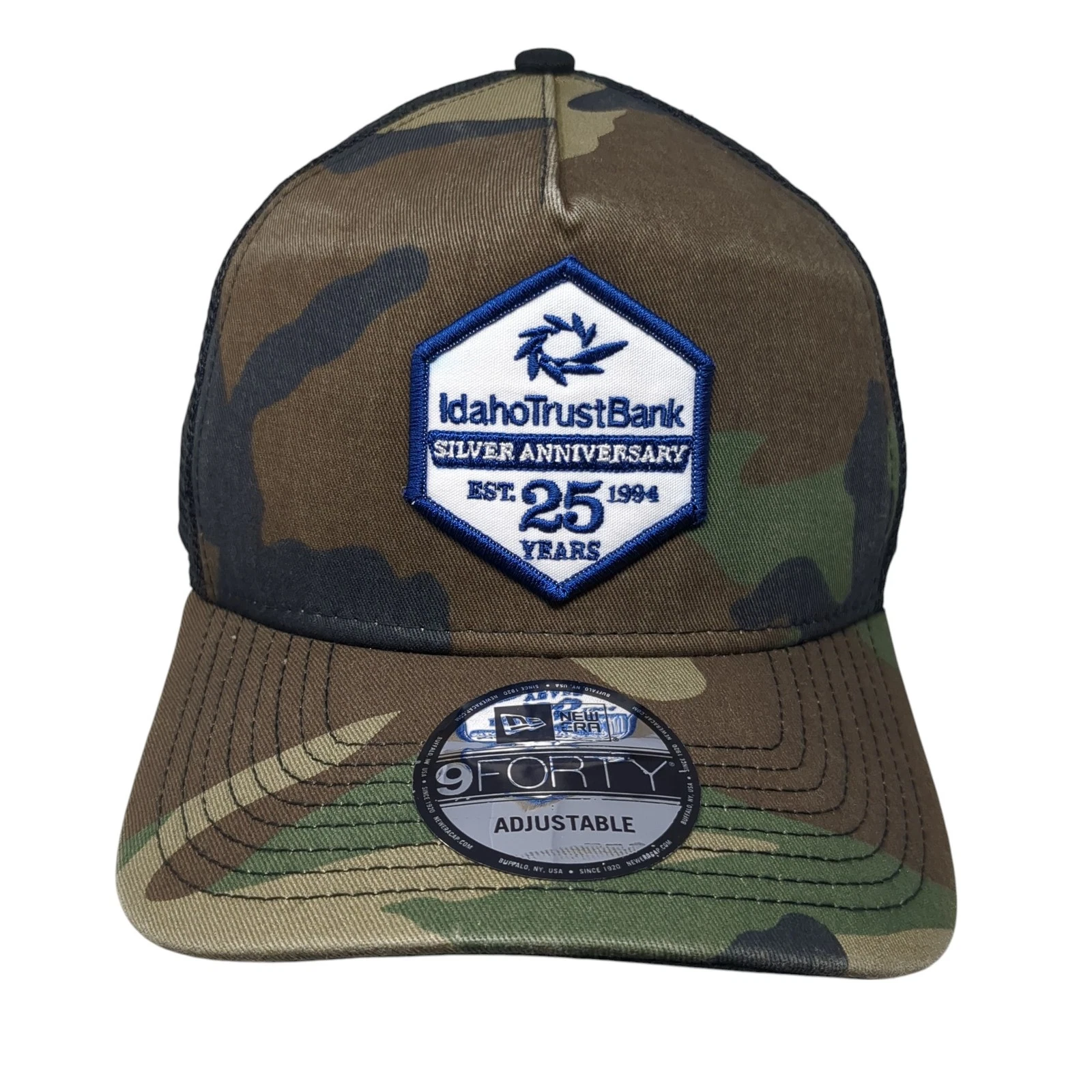 Idaho Trust Bank Snapback Trucker Hat Multi One Size Mesh Back Camo