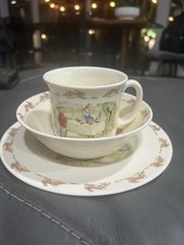 Royal Doulton Bunnykins 3 Piece Child Set Mug, Bowl,  8" Plate 1930s