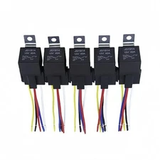 12V 40/30A 5-Piece Automotive Relay with Interlocking Harness Receptacle Holder,