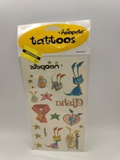 Rare Neopets Temporary Tattoos Faerie Paint Brush Rainbow 2002 Aisha