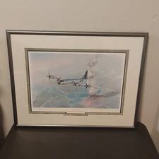 30x23 Print Of Atomic Warfare Is Born Signed By Enola Gay Pilot Paul W. Tibbits 