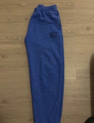 Nike X Stussy Blue Acid Wash Fleece Cuffed Pants Jogger DR4025-480 Size L
