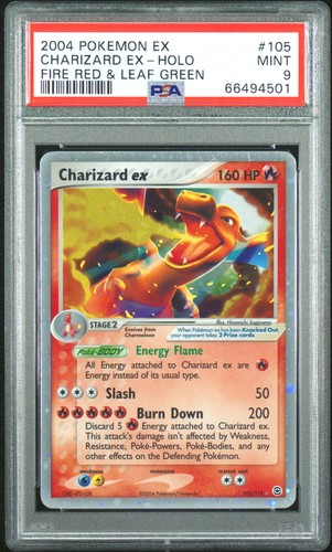 Pokemon Charizard EX Holo Fire Red & Leaf Green 105 PSA 9 Mint