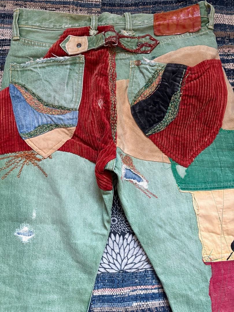 USED KAPITAL RASTA PATCHWORK DESIGN STRAIGHT DENI… - image 12