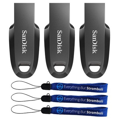SanDisk 32GB Ultra Curve Flash Drive (3 Pack) 3.2 Gen 1 USB-A High Performanc...