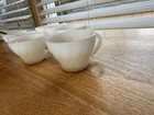 Vintage Anchor Hocking Fire King Swirl Milk Glass Small Espresso Cups- set of 4