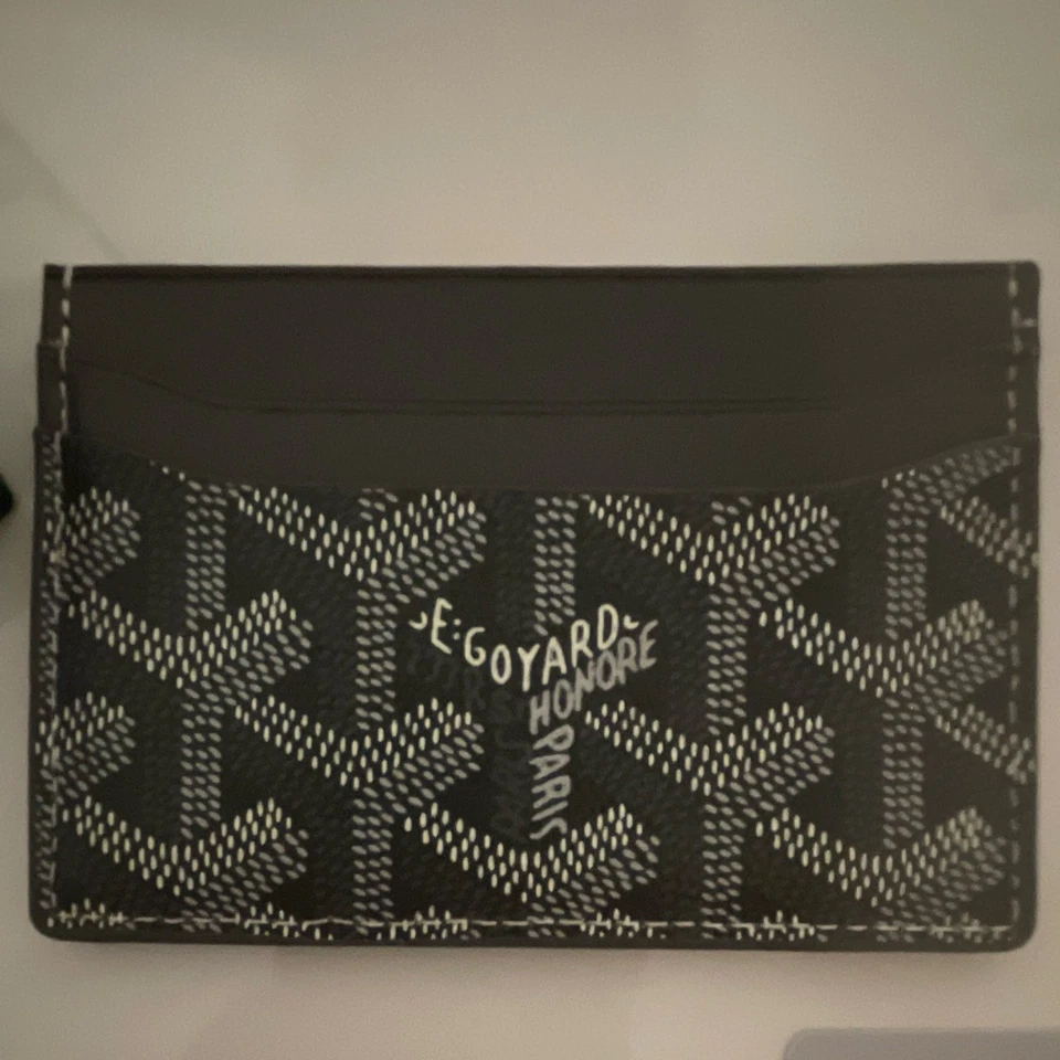 Goyard Porte-cartes homme cuir monogramme noir/gris pour cartes de crédit - Photo 2/4
