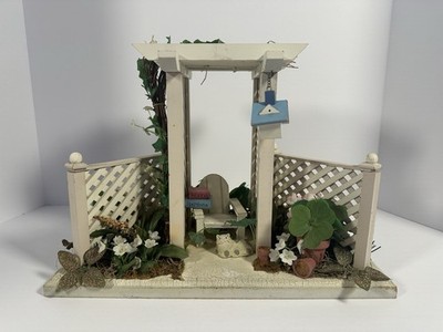 Keepsake Gazebo Miniature Garden Scene Cottagecore Tabletop Diorama  13 x9 