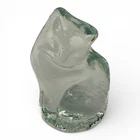 Blenko Glass Signed 2021 Clear Cat Figurine Paperweight 4”